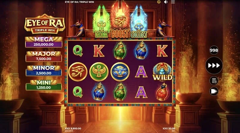 Eye of Ra Triple Win - ispali Wild simbol na valjcima